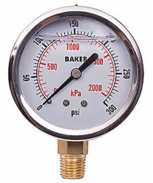 4" PRESSURE DIAL 300 PSI LOW 0.25"