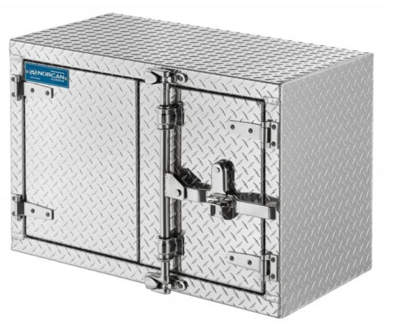 22" DEEP X 21" HIGH X 42" WIDE ALUMINUM BOX WITH TWO DOORS