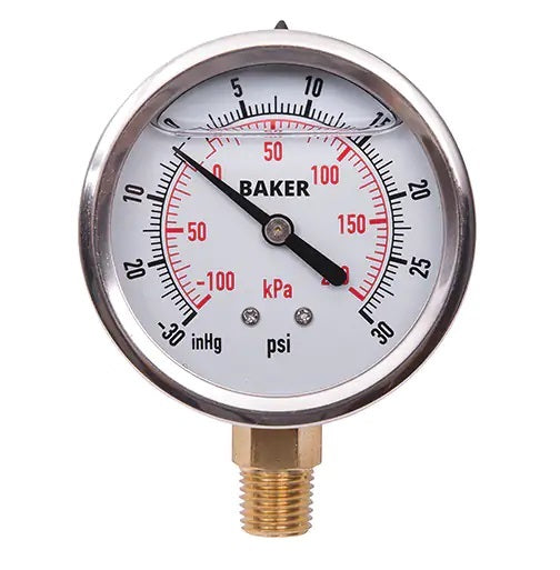 4" PRESSURE DIAL -30Hg / 30 PSI LOW 0.25"