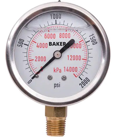 4" PRESSURE DIAL 2000 PSI LOW 0.25"