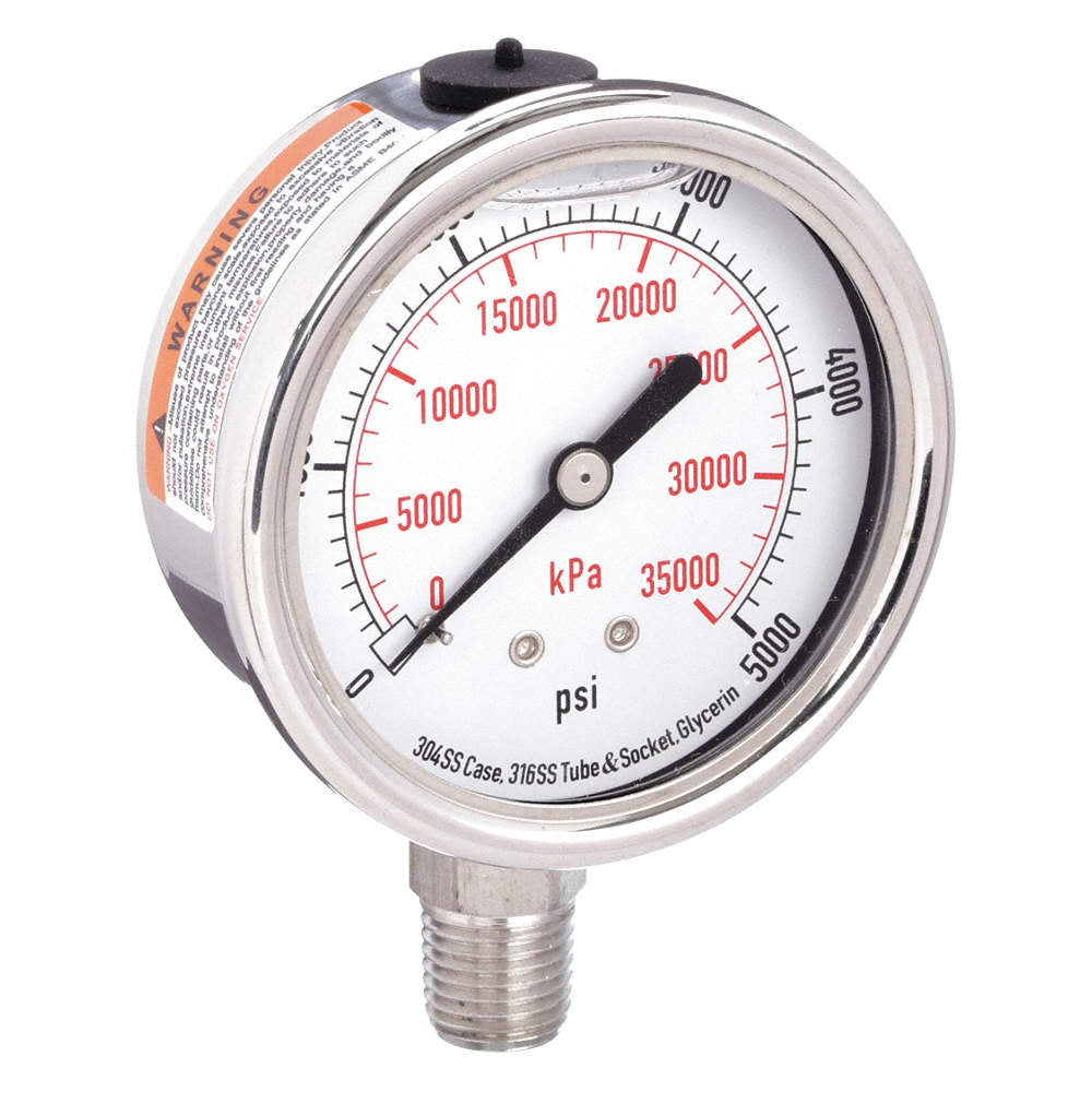 2.5" PRESSURE DIAL 5000 PSI 0.25" LOW