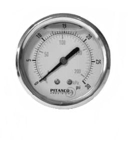 4" PRESSURE DIAL 0 / -30Hg REAR ,25"