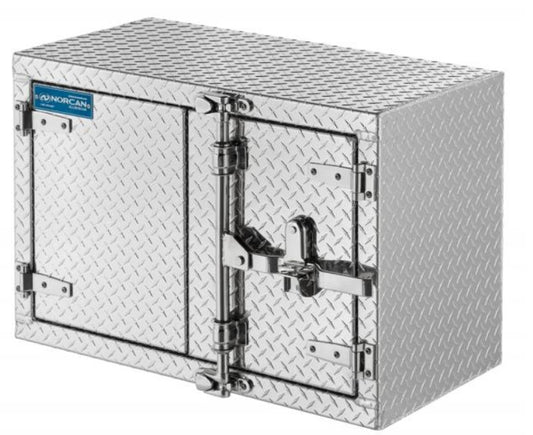 22" DEEP X 21" HIGH X 42" WIDE ALUMINUM BOX WITH TWO DOORS